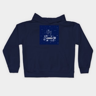 shout, loudspeaker, attention, volume, sound, song, illustration, shine, stars, beautiful, style, glitter, space, galaxy Kids Hoodie